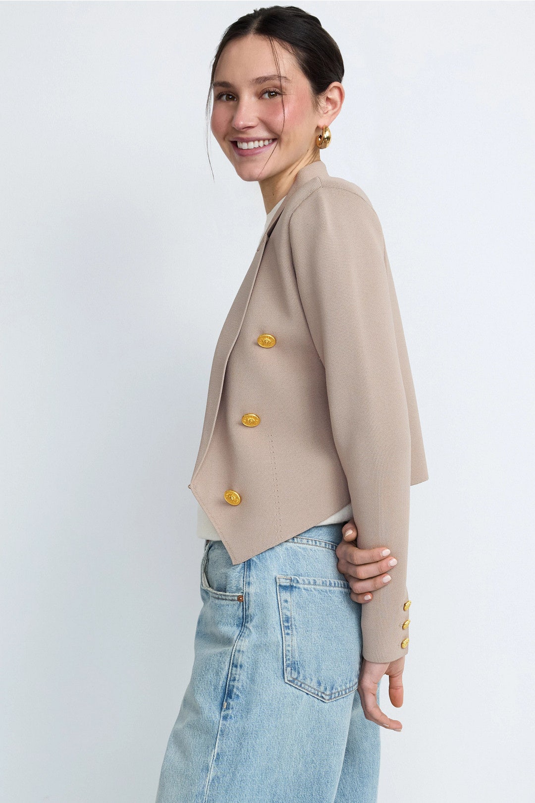 Elio Cropped Knit Blazer by L'agence 2