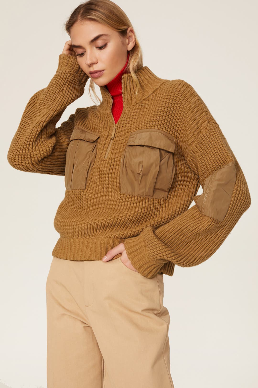 BAUM UND PFERDGARTEN - BAUM UND PFERDGARTEN バウムウンドヘルガーデン Clyde ハイネックハーフジップニットセーター 412-0265052  S BAUM UND PFERDGARTEN - BAUM UND PFERDGARTEN バウムウンドヘル