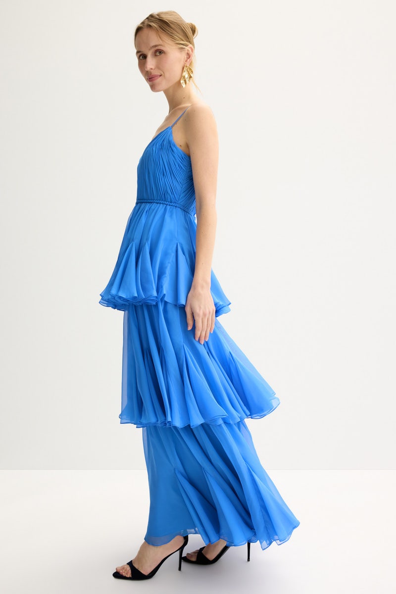 ​Thin Strap Tiered Chiffon Gown by Ieena for Mac Duggal - Photo 1