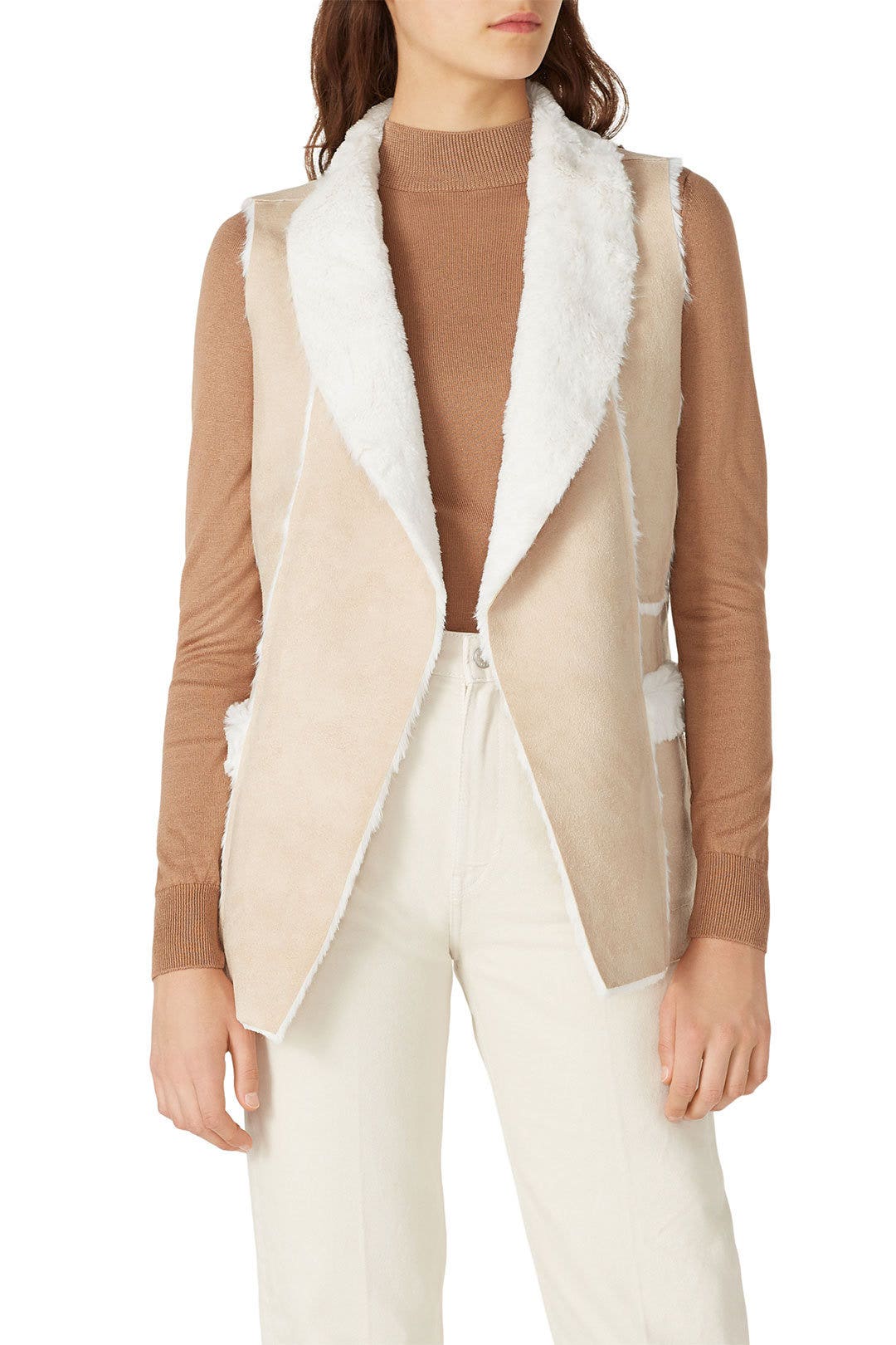 Chrissie Faux Fur Vest by cupcakes and cashmere 1