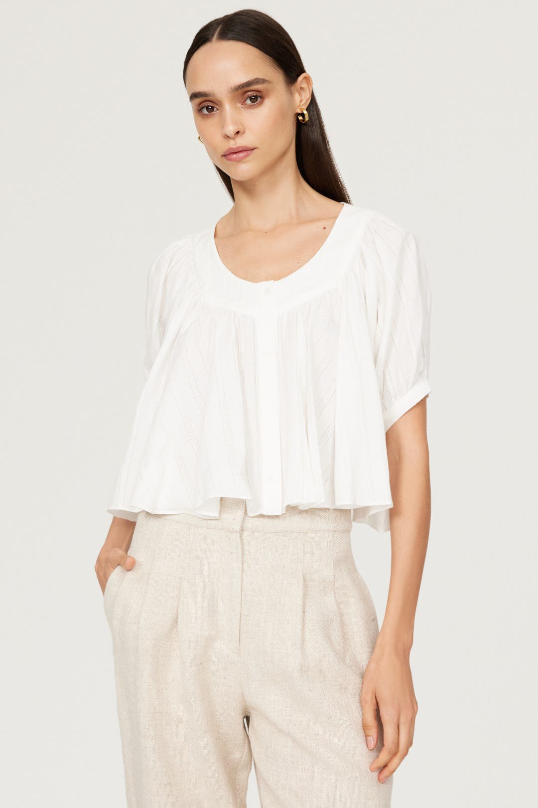 Shirring Volume Blouse by DUNST | Rent the Runway