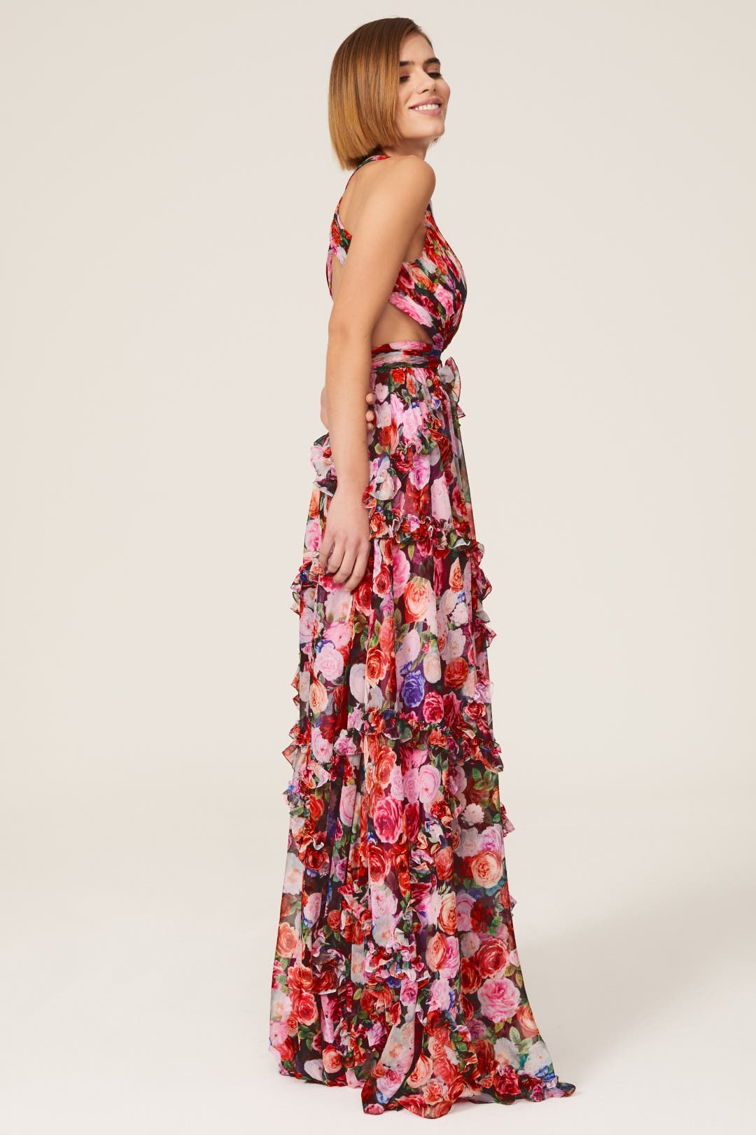 Floral Twist Back Gown by Ieena for Mac Duggal | Rent the Runway