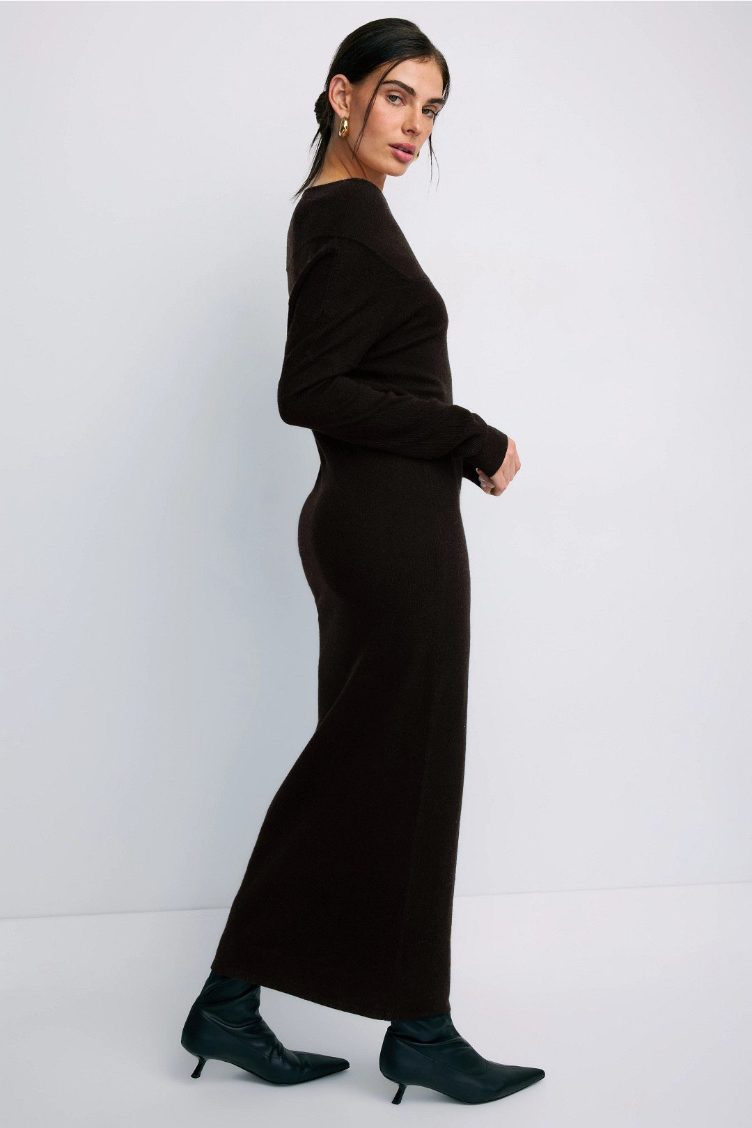 Cashmino Reversible Open Neck Midi Dress by NAADAM 1