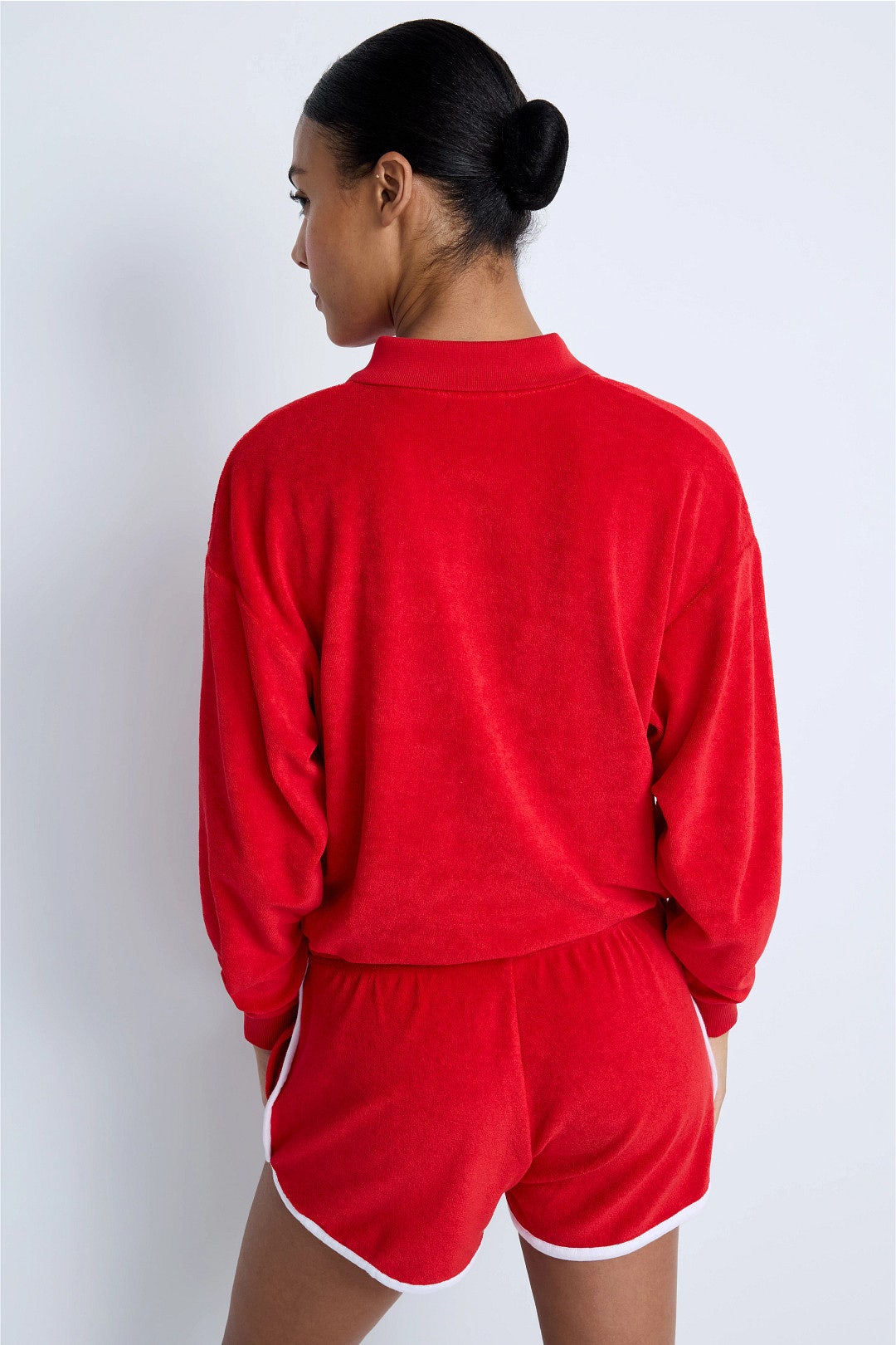 Red Terry Long Sleeve Polo Knit Top by Polo Ralph Lauren 2
