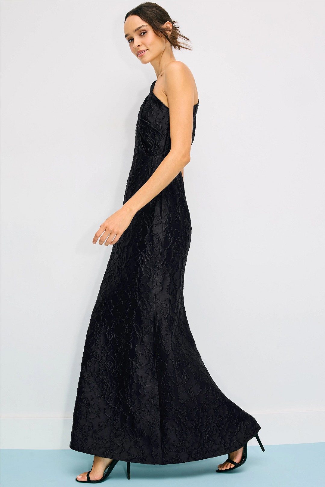 Jacquard One Shoulder Gown by Badgley Mischka 1