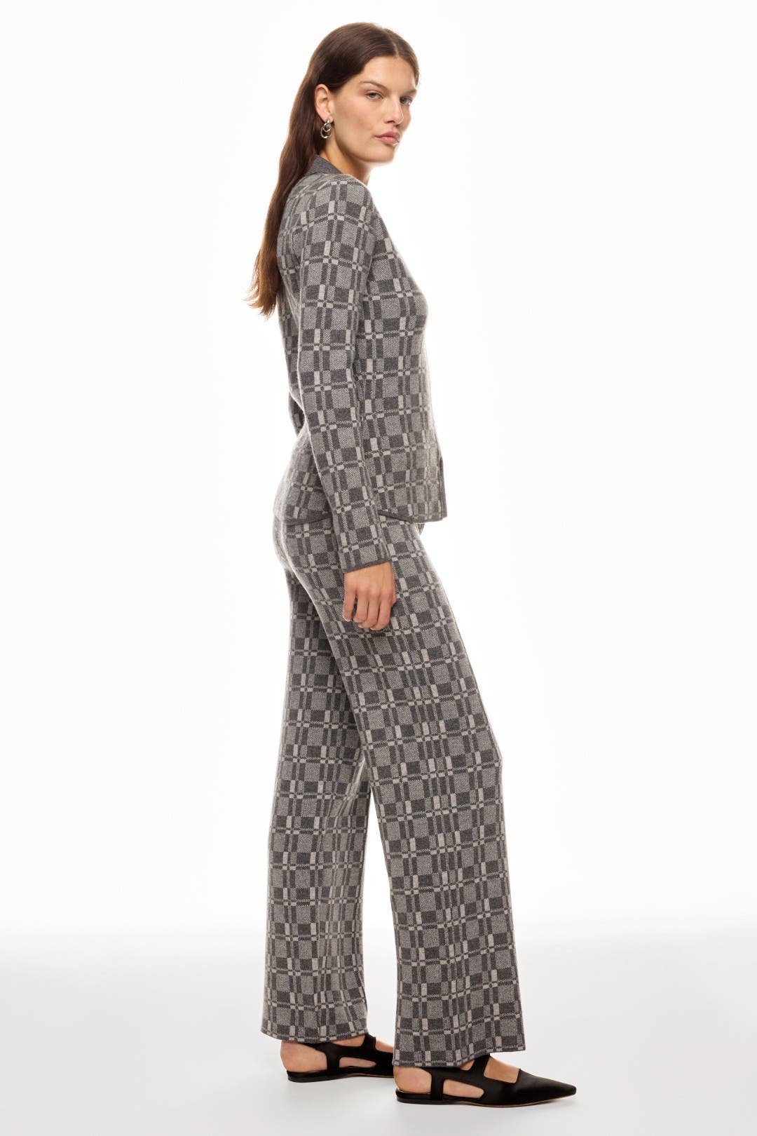 Luxe Plaid Jacquard Collared Button Up by NAADAM | Rent the Runway