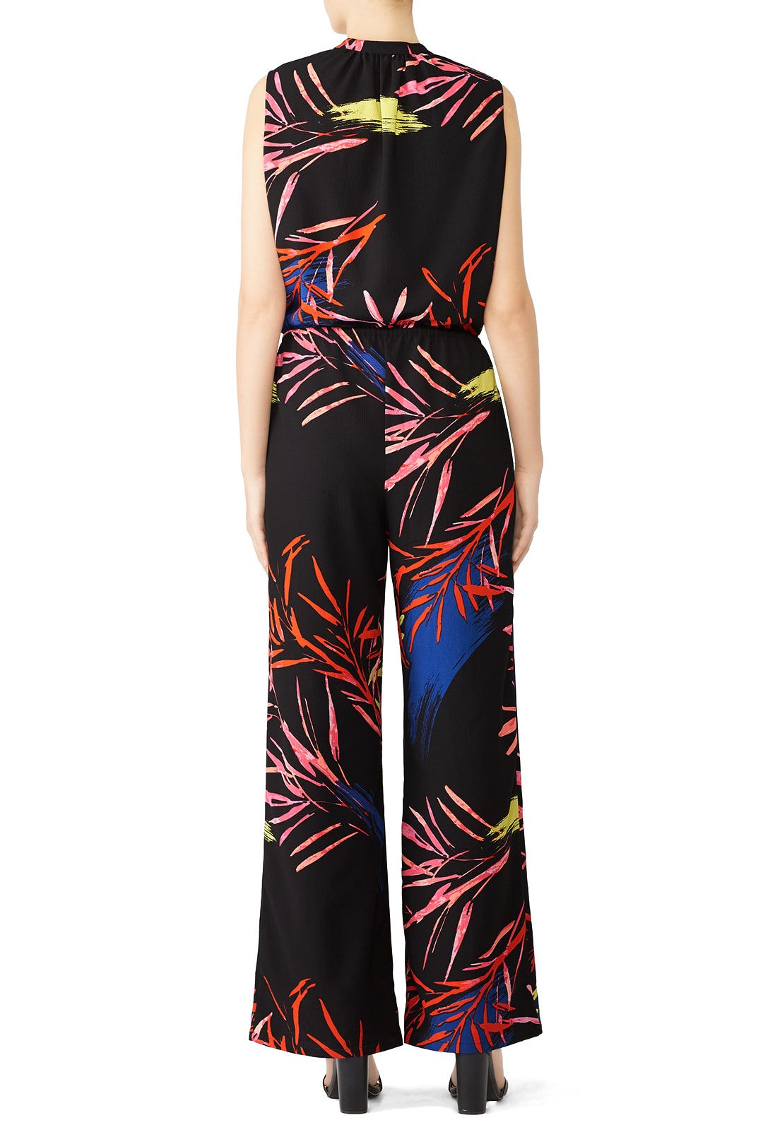 Black Leaf Print Jumpsuit  by N Natori 2