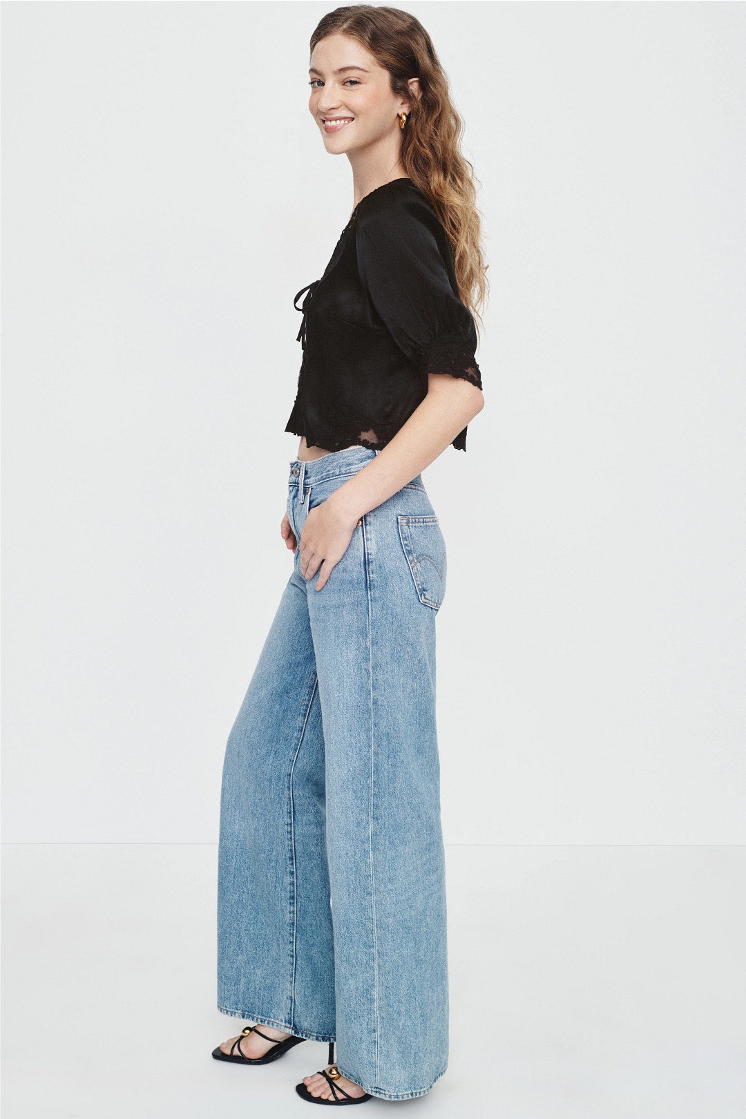 Tie Front Lace Detail Top by Rixo x RTR 1