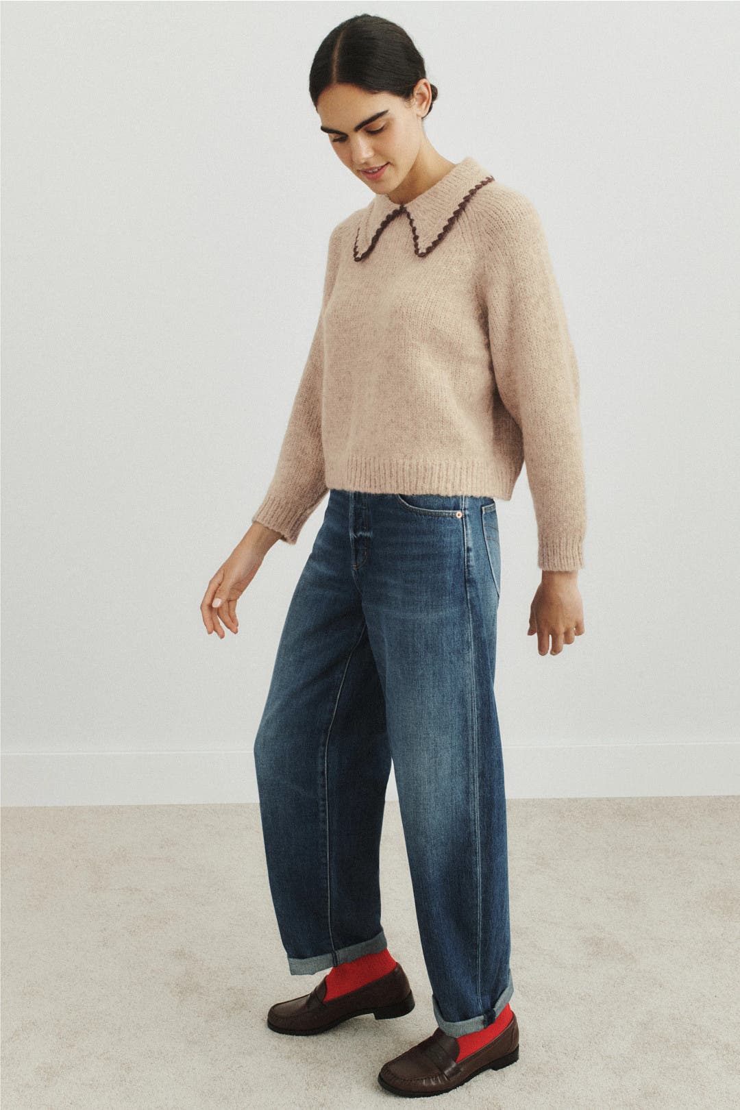 Crochet Collar Pullover by The Great. | Rent the Runway