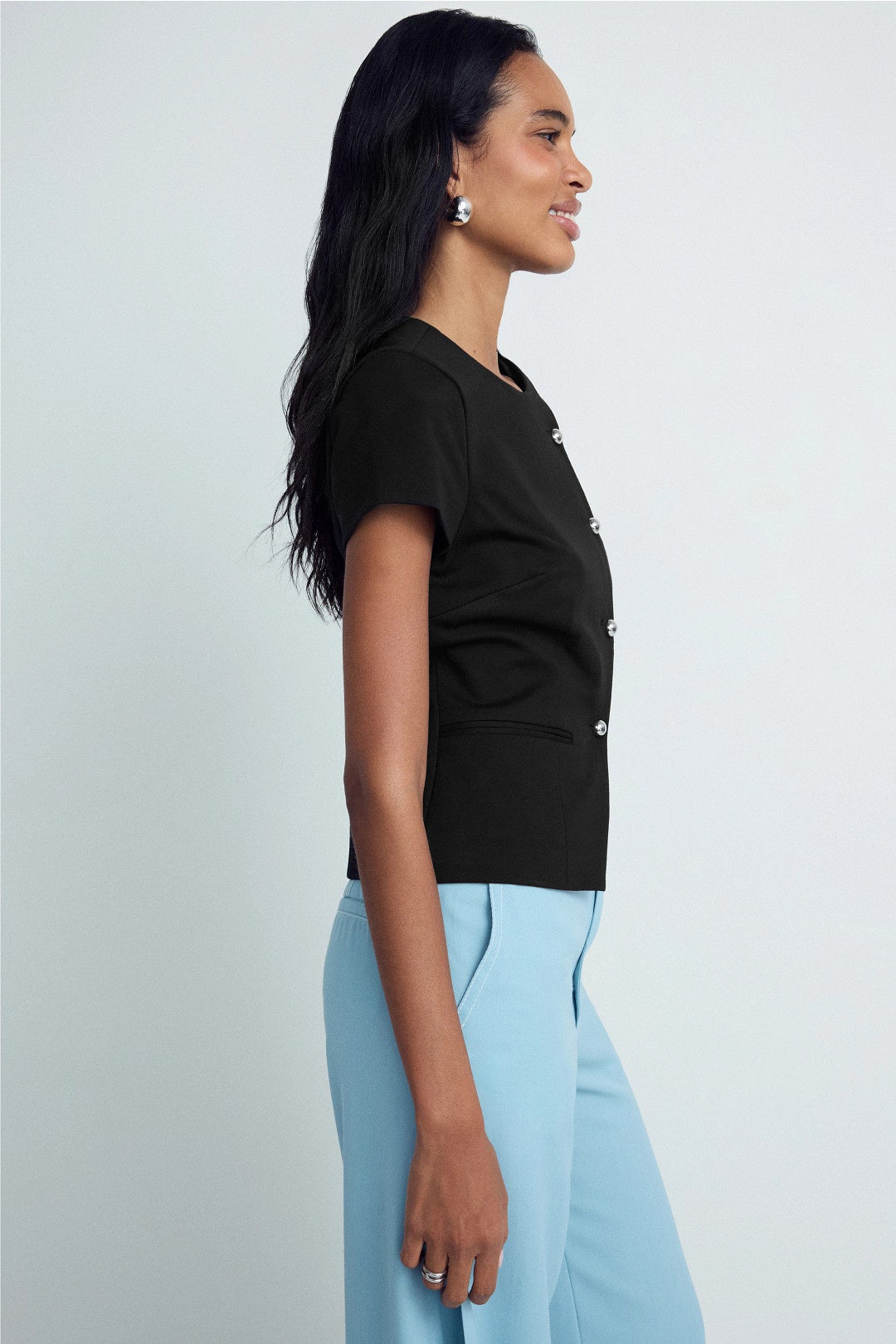 Asymmetric Button Front Top by Toccin 2