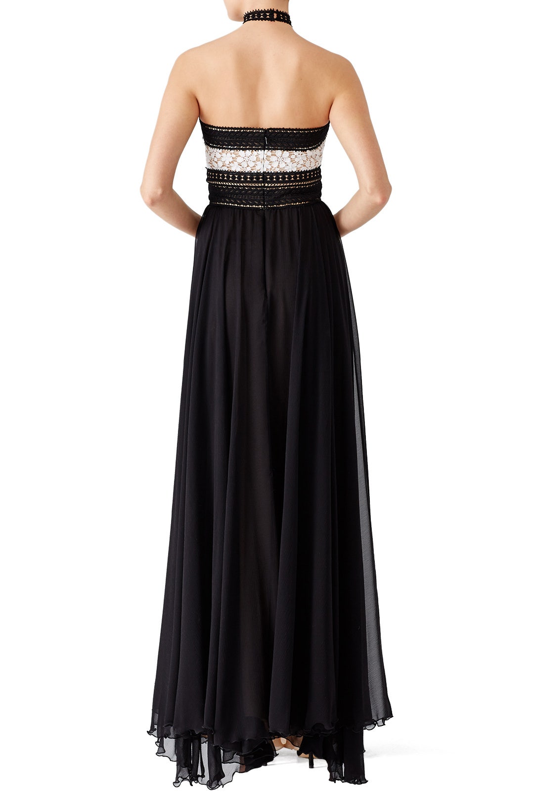 Black Lace Chiffon Gown by NAEEM KHAN 2