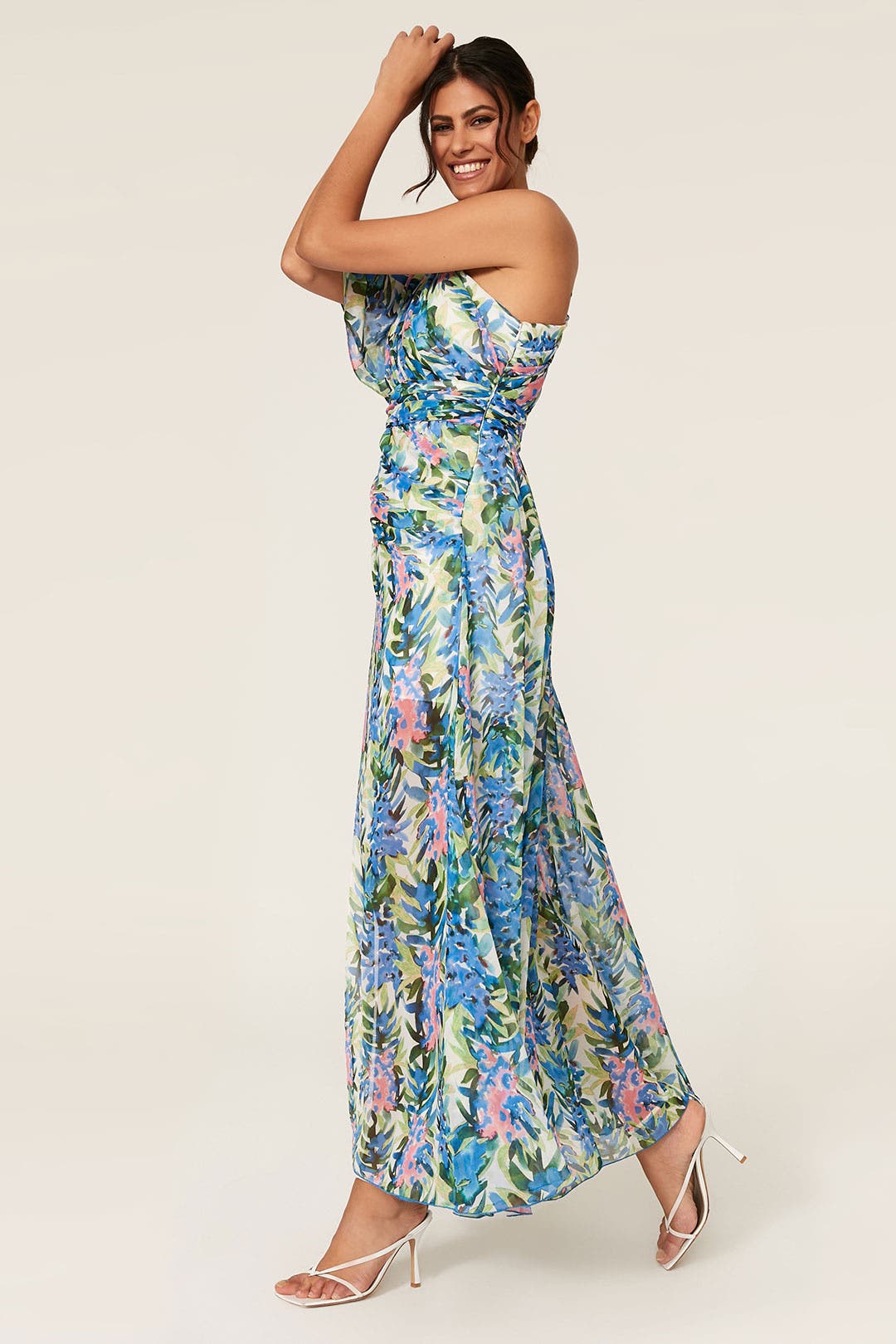 Floral One Shoulder Gown by Badgley Mischka | Rent the Runway