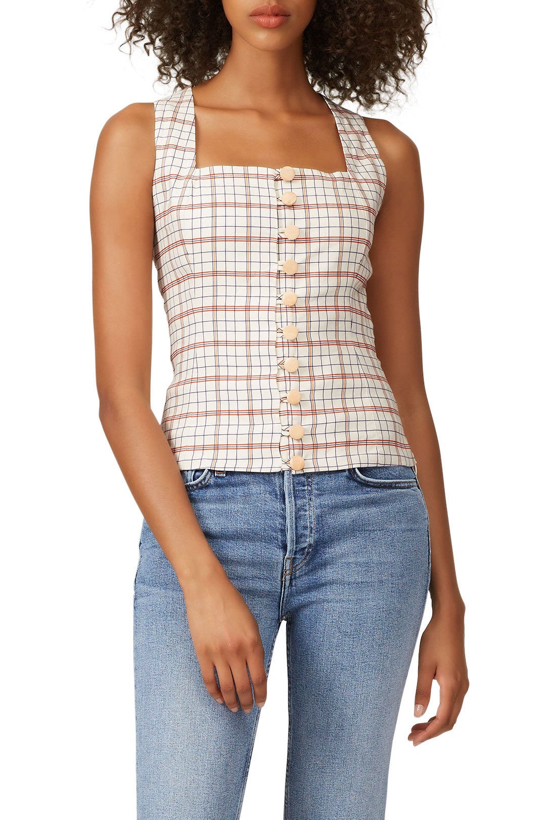 Plaid Cross Back Top by Nicholas 1