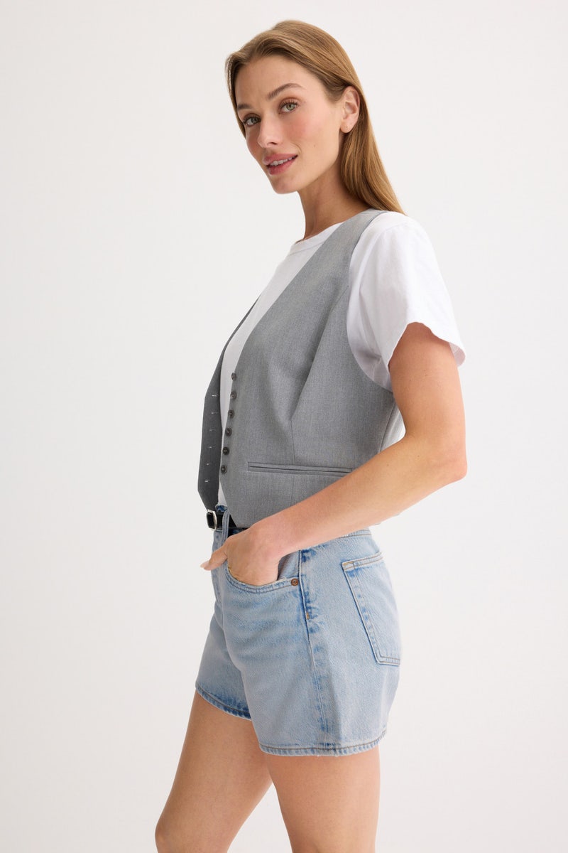Light Blue Parker Long Shorts by AGOLDE - Photo 1