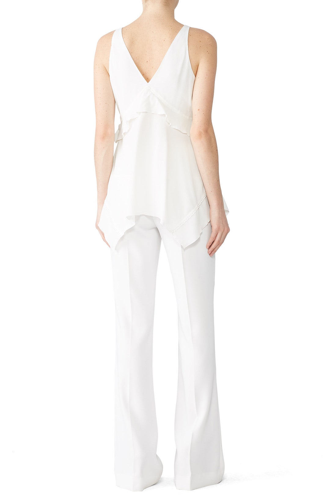 White Ruffle Detail Cami by Derek Lam 10 Crosby 1