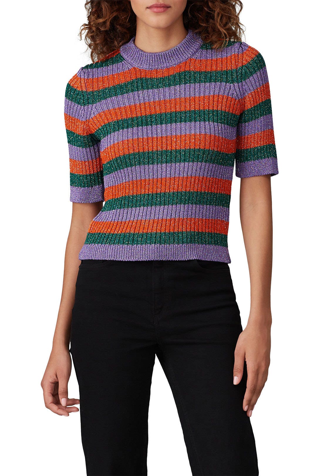 Stripe Lurex Knit Sweater by GANNI 1