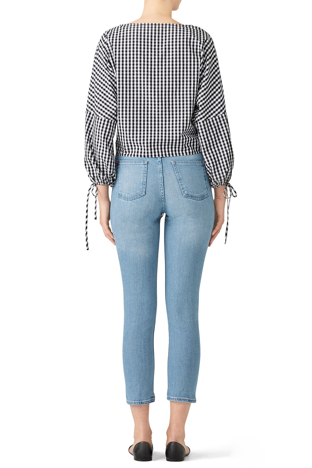 Millie Gingham Tie Blouse by Greylin 2