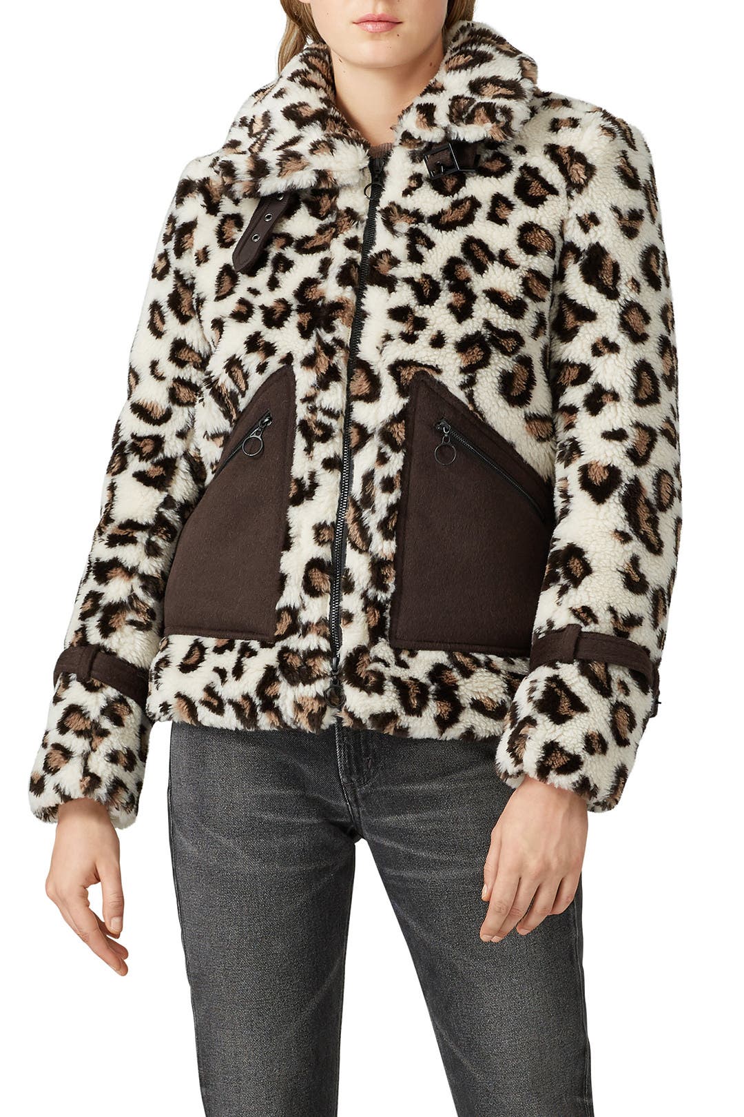 Leopard Faux Sherpa Jacket by SIMKHAI | Rent the Runway