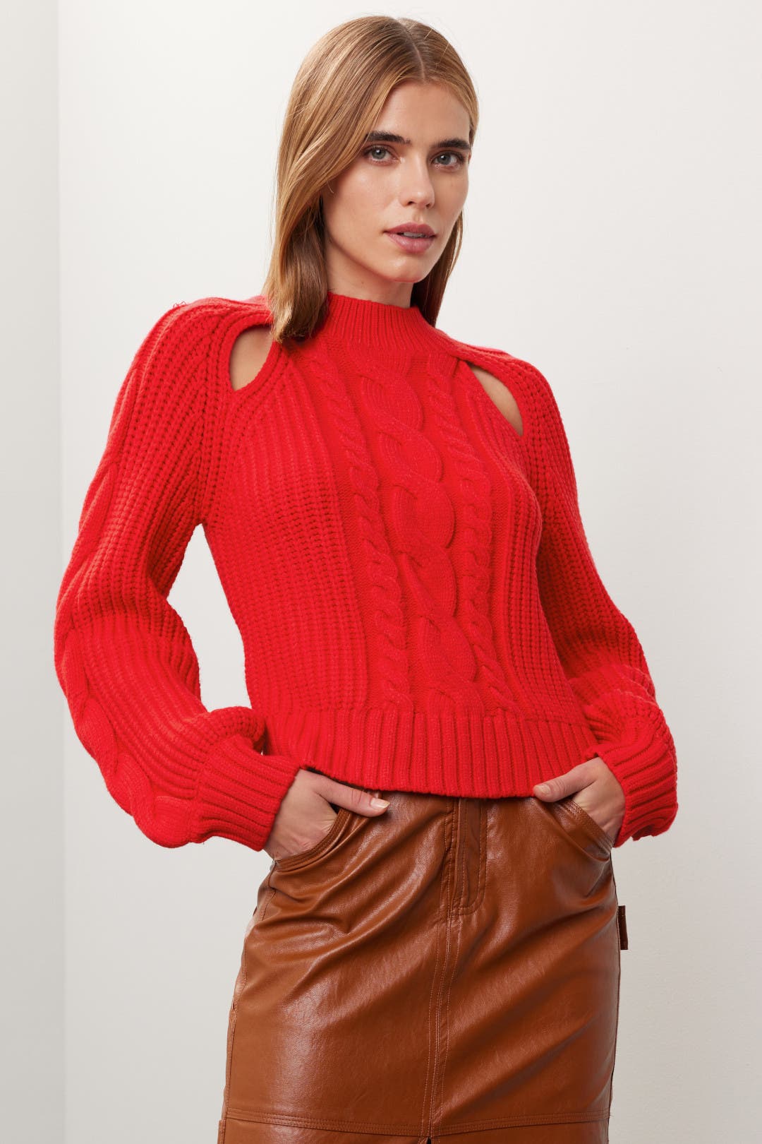 ニット/セーター Cropped Cable Knit / Rib Pencil Skirt Cable-Knit Crop Sweater by Madewell | Rent the Runway