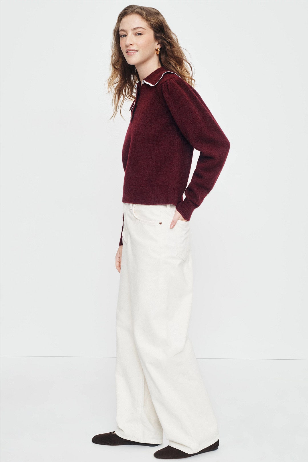 Contrast Collar Pullover Sweater by Layered with Love 1