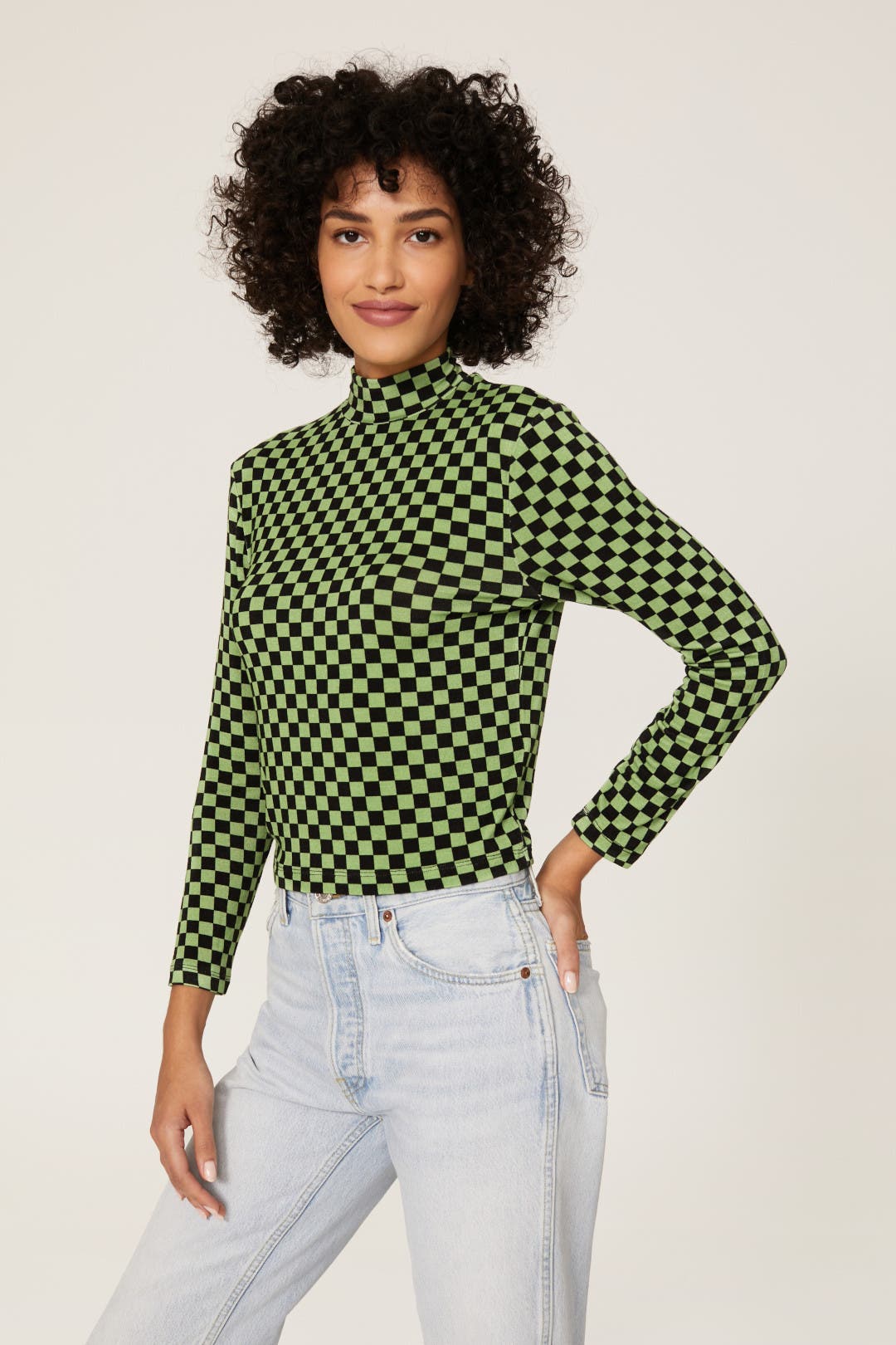 Tully Check Turtleneck Top by Rixo | Rent the Runway