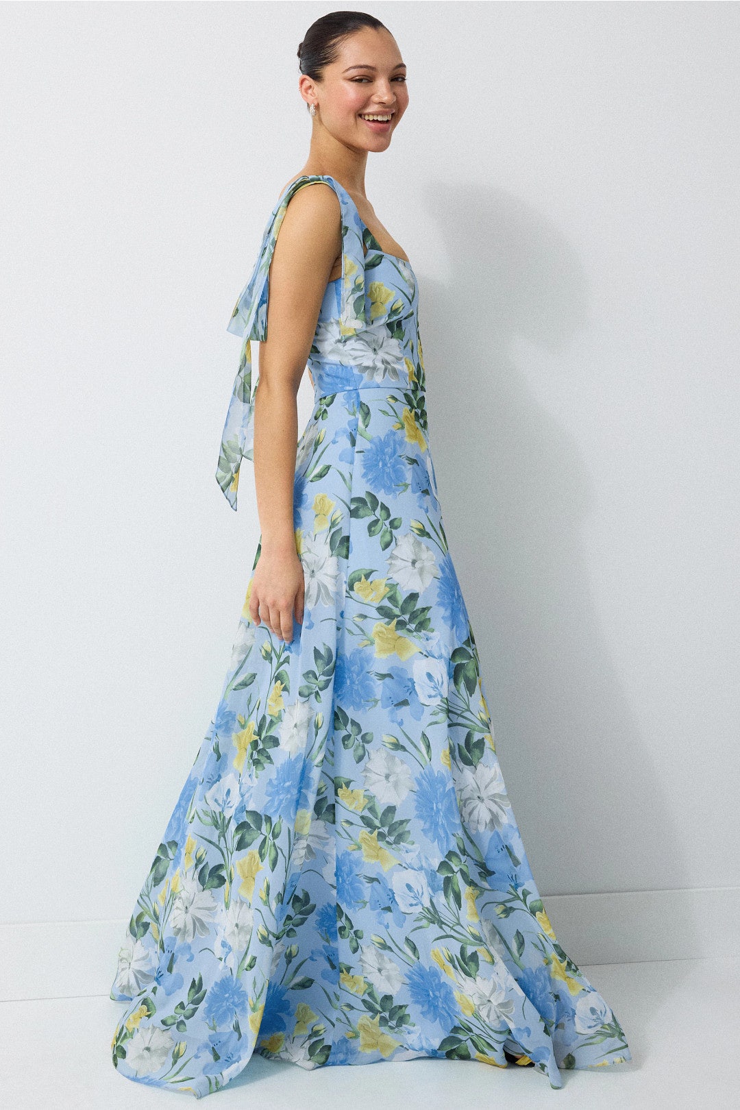 Pearl Floral Tie Sleeve Gown by Sachin & Babi 1