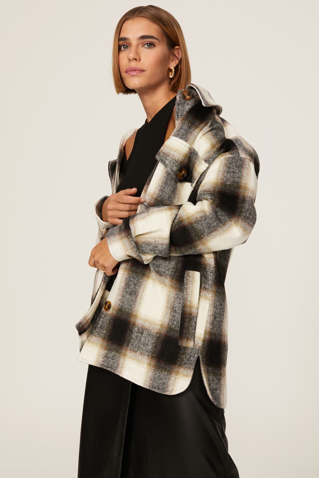 Kero　IRENE Shadow Plaid Jacket Plaid Sherpa Varsity Jacket – ECKO UNLTD