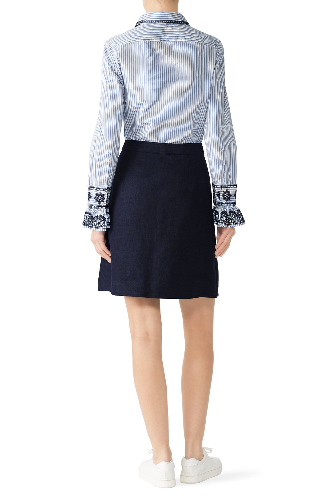 Linen Button Front Skirt by Tory Burch 1