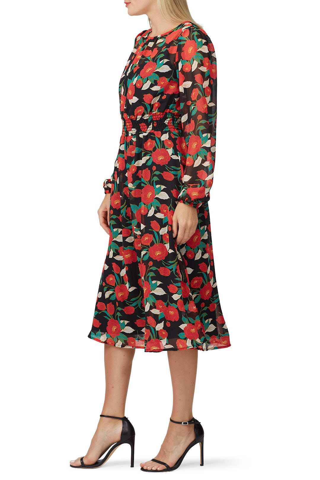 Floral Crew Neck Midi Dress  by Louna 1