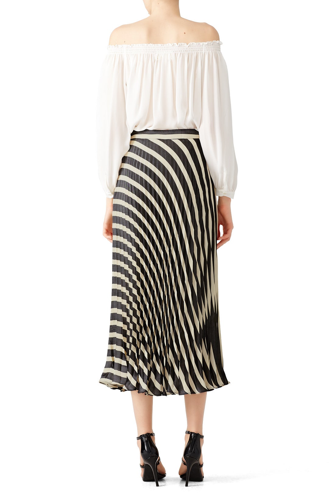 Ivory Rocky Smocked Off Shoulder Top by Nicole Miller 1