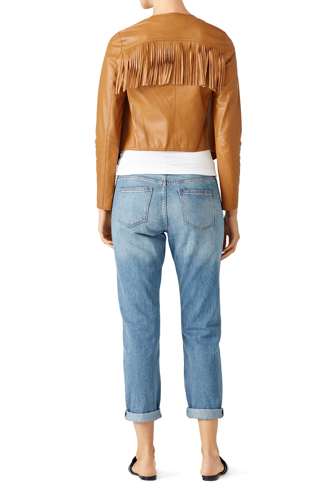 Toffee Fringe Leather Jacket by Derek Lam 10 Crosby 1