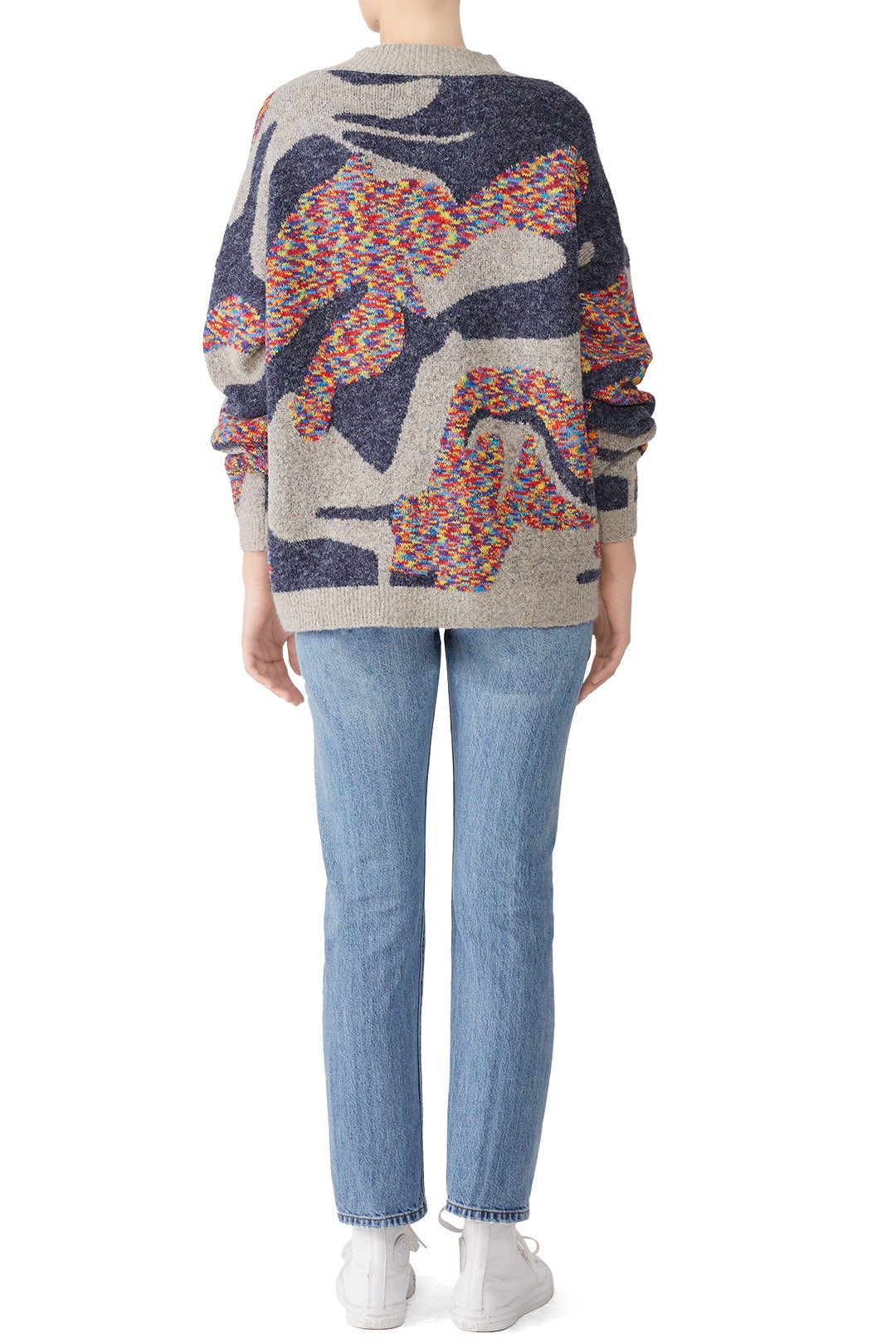 Abstract Printed Knit Sweater by J.O.A. | Rent the Runway