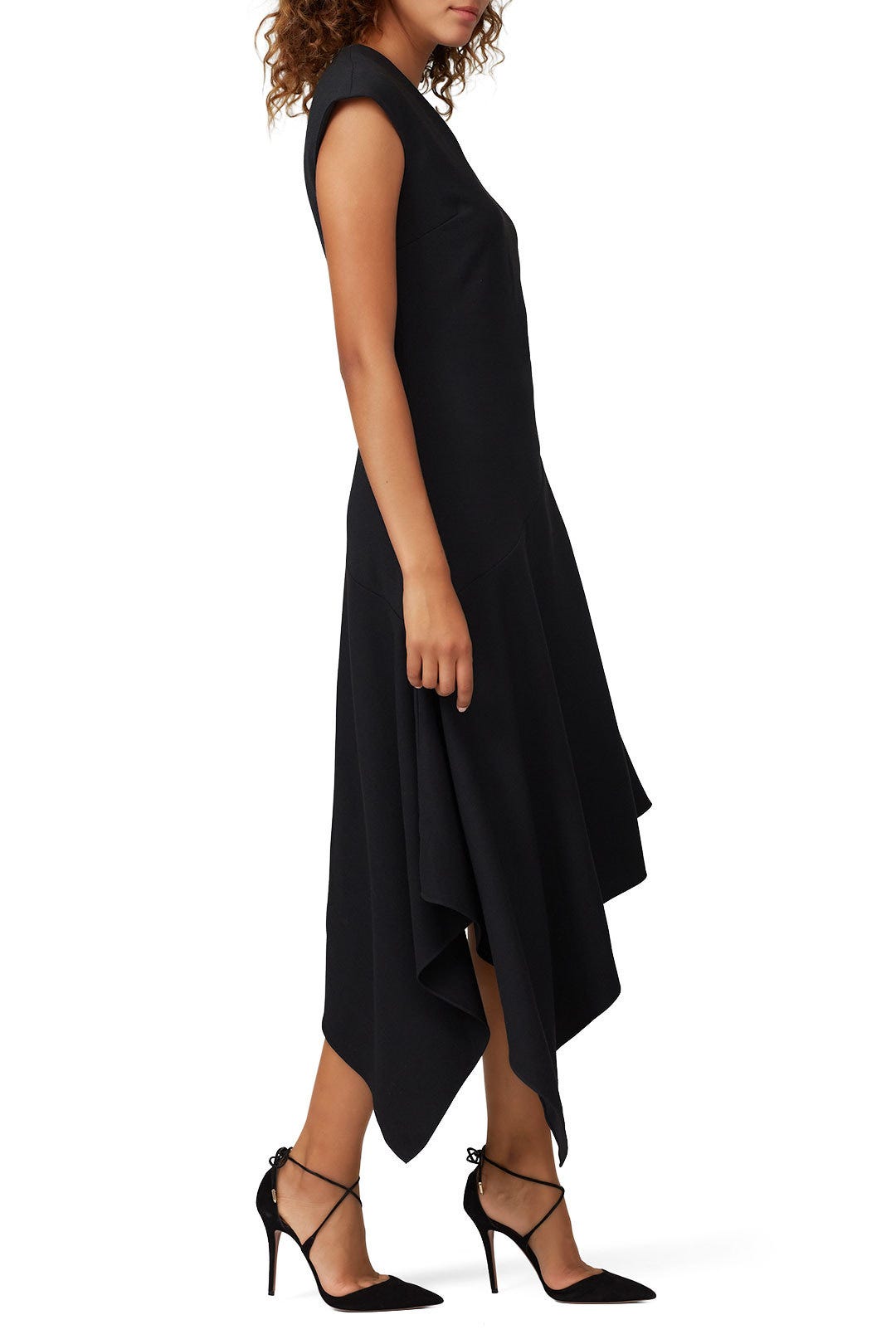 Black Asymmetrical Hem Dress by Josie Natori 1
