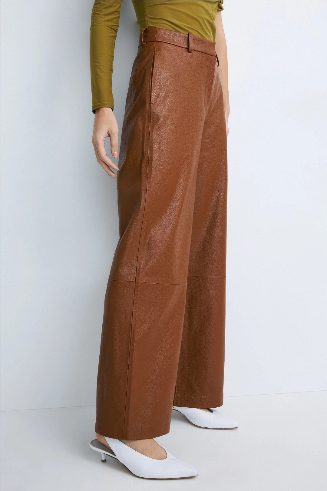 Brown Faux Leather Trousers by Rosetta Getty x RTR 1