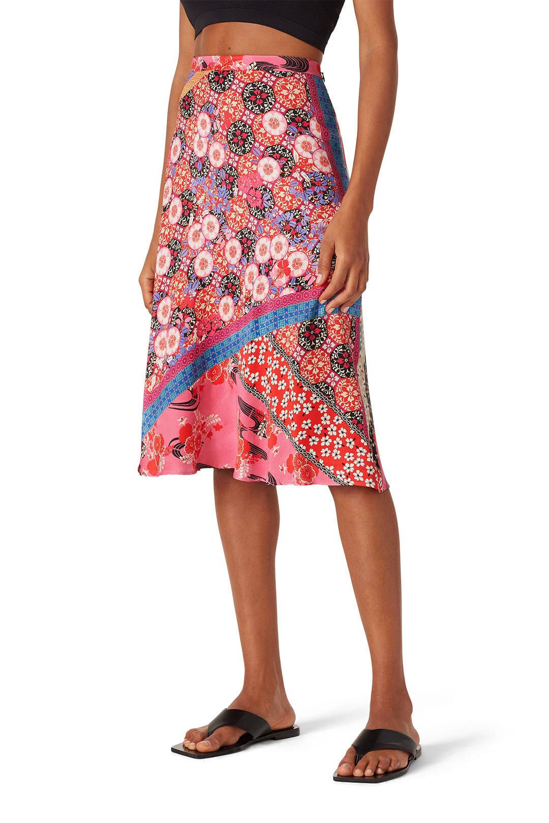 スカート Pinko KENNY SKIRT Pinko Flared Denim Kenny Skirt Tiered Design | ModeSens