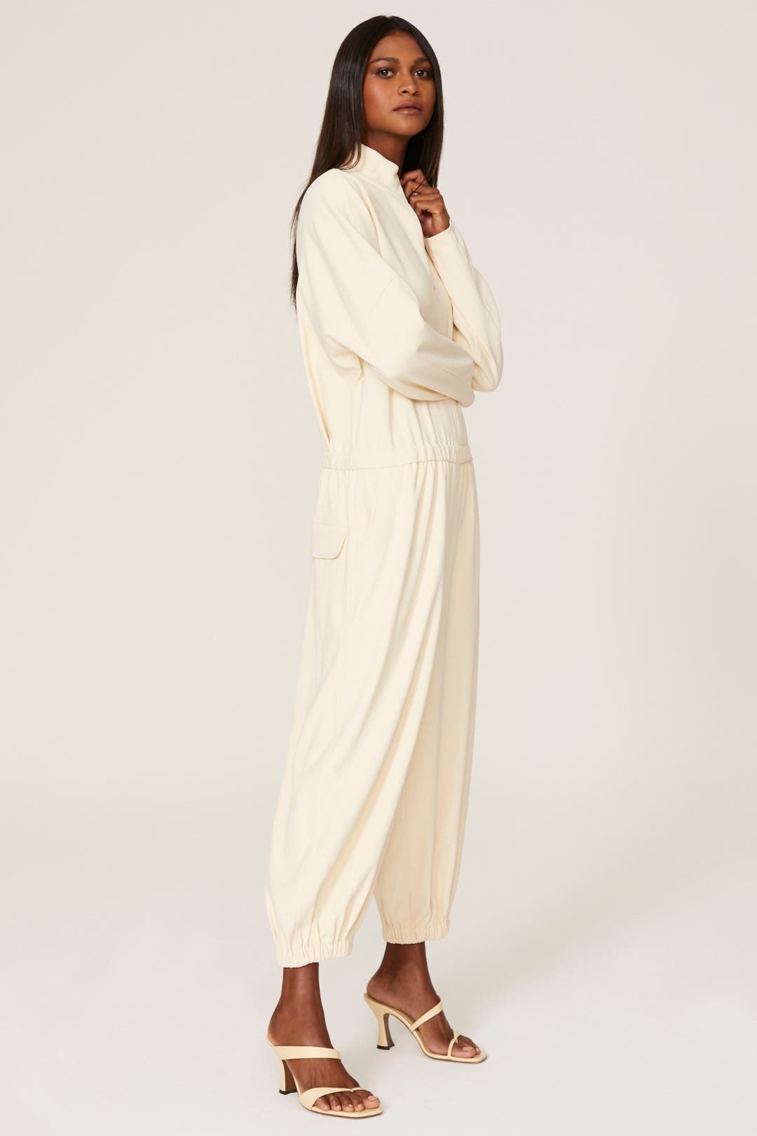 とびい Chalky Drape Zip Up Jumpsuit by Tibi | Rent the Runway