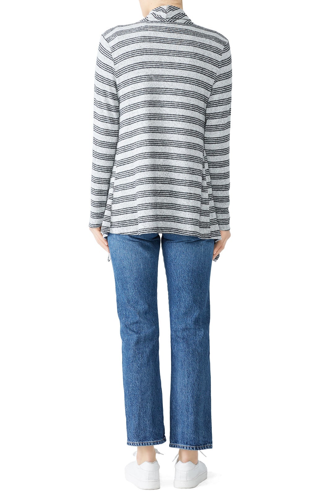 Grey Amie Cozy Stripe Cardigan by B Collection by Bobeau 1