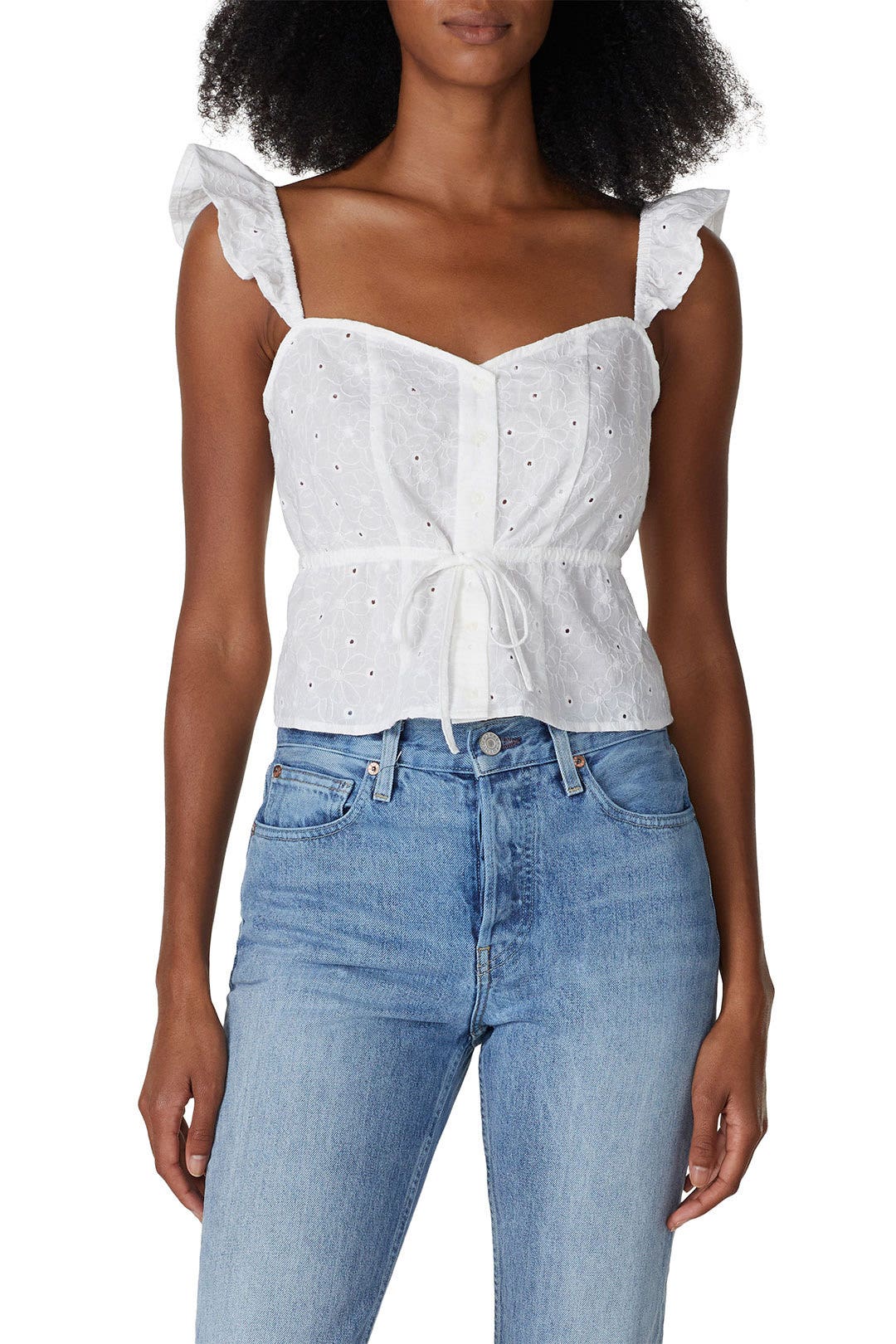 White Eyelet Sleeveless Top by Louna 1