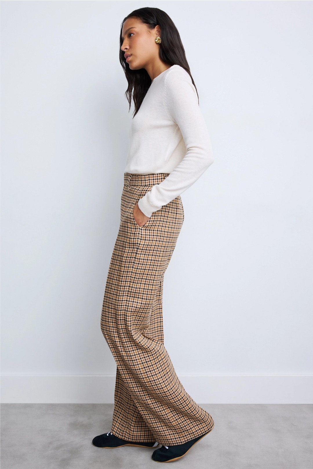 Linen Tweed Woven Standard Flare Pants by Polo Ralph Lauren 1