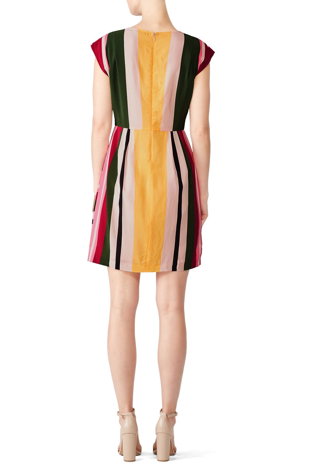 Striped Faux Wrap Dress by Slate & Willow 2