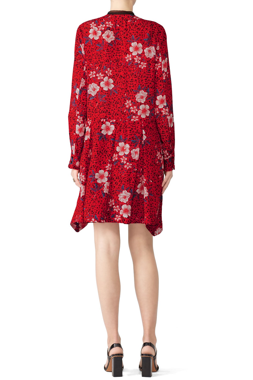 Red Floral Button Dress by Zadig & Voltaire 1