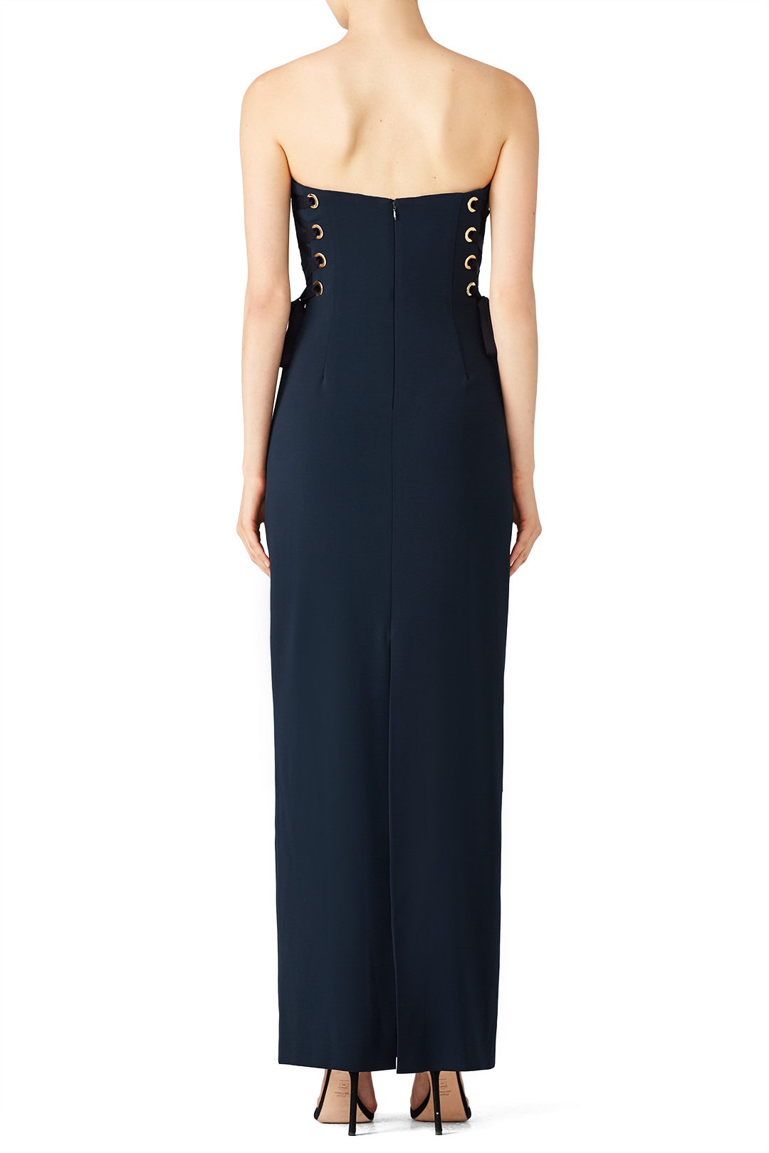 Navy Grommet Gown by Badgley Mischka 1