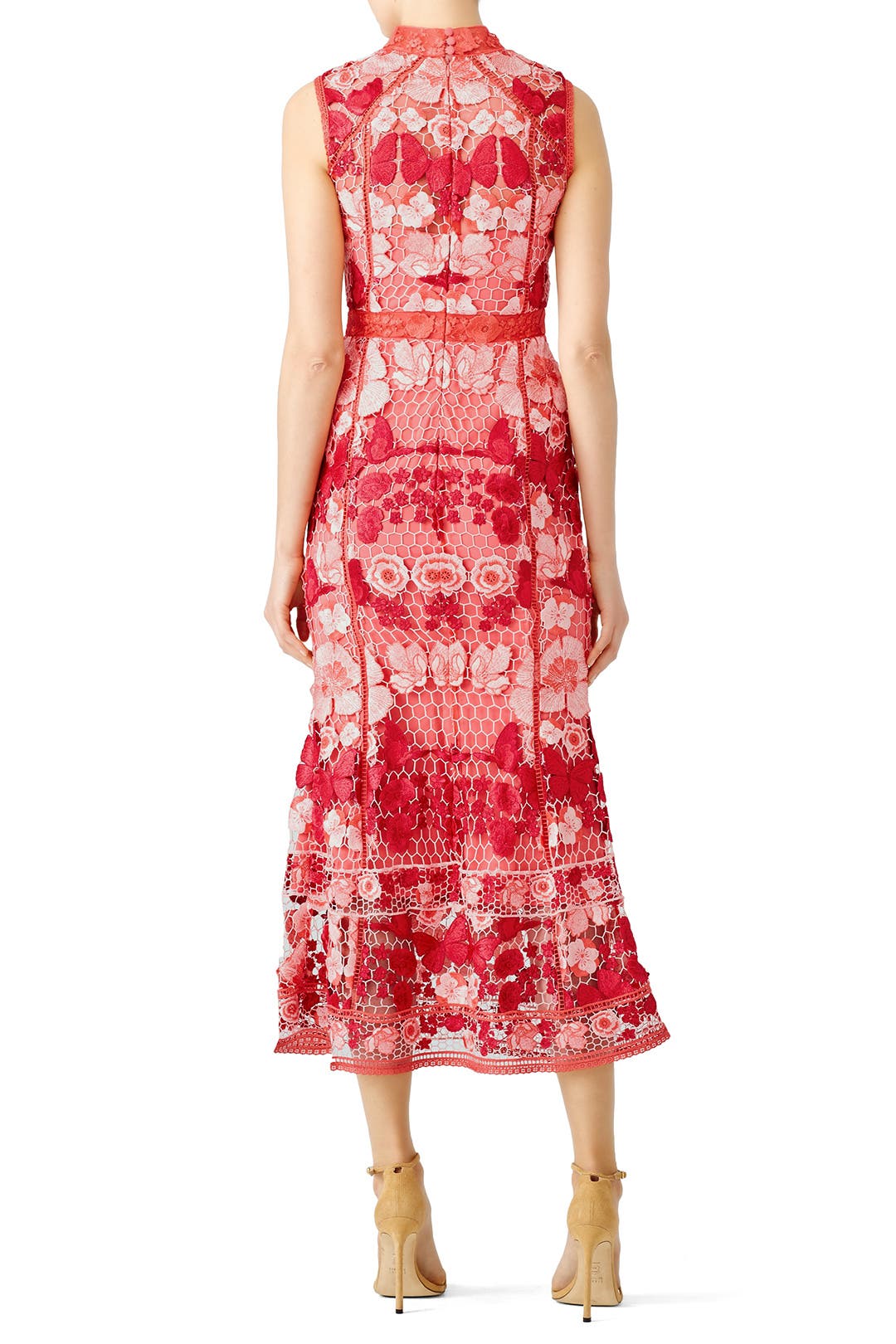 Butterfly Lace Midi Dress by Marchesa Notte | Rent the Runway