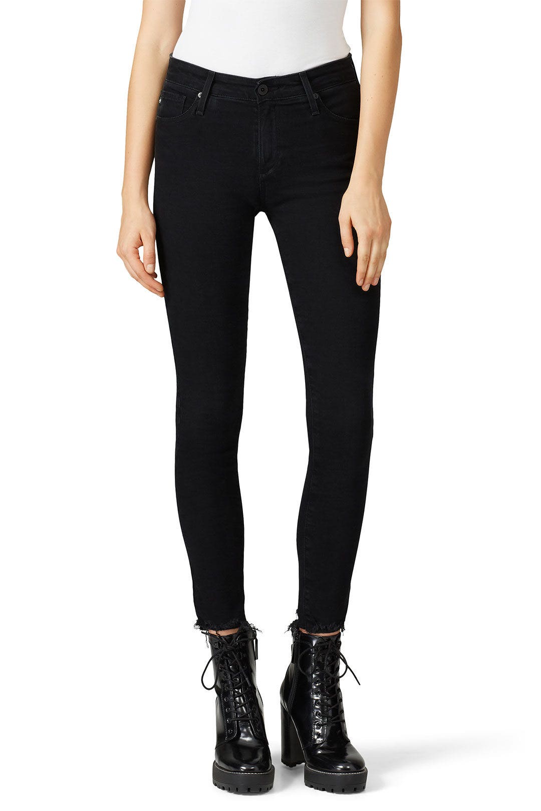 Black Farrah Skinny Ankle Jeans by AG 1
