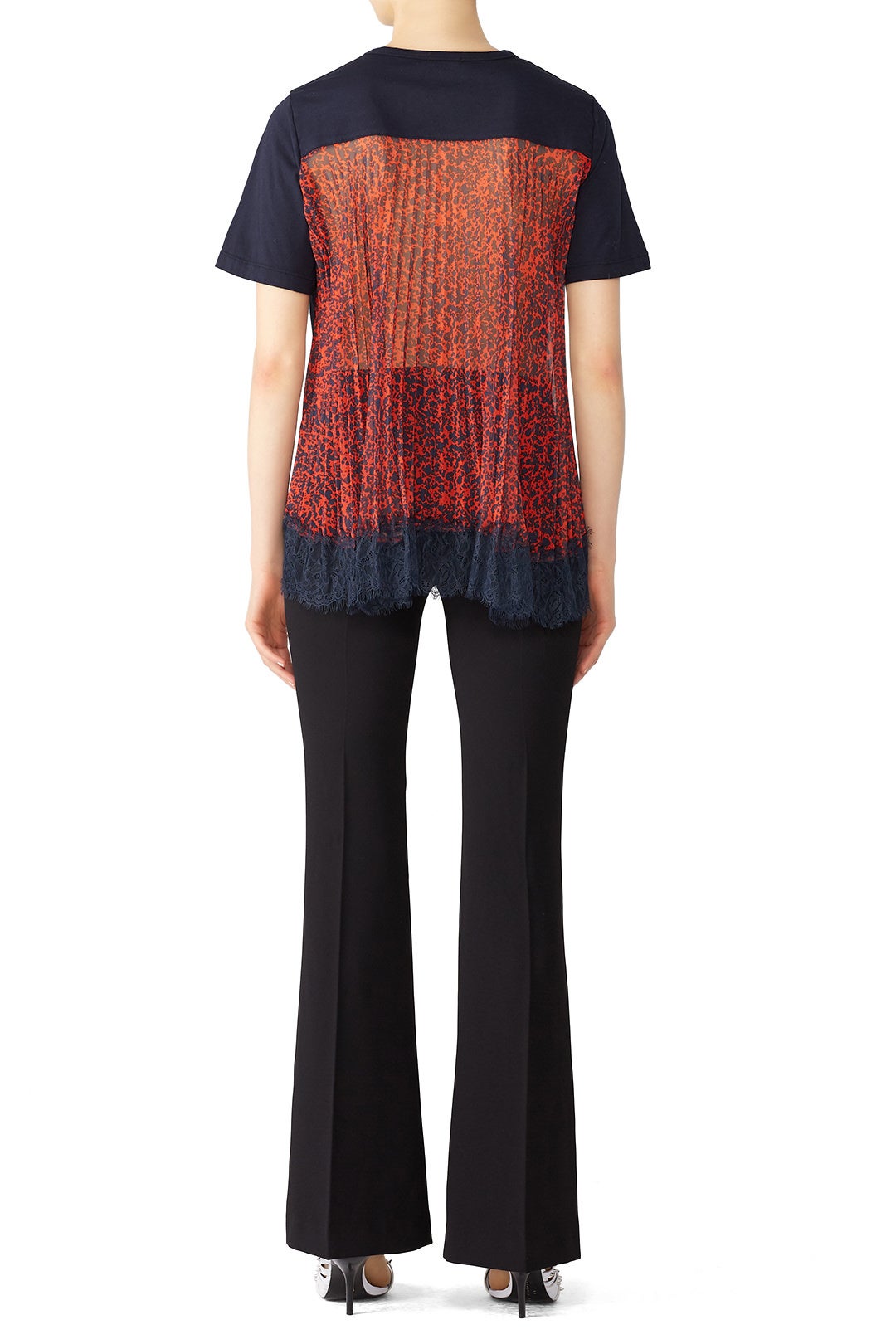 Pleating And Lace T-Shirt by Clu 2