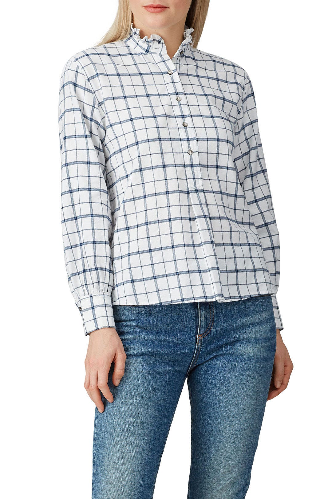 Brushed Check Long Sleeve Top by La Vie Rebecca Taylor 2