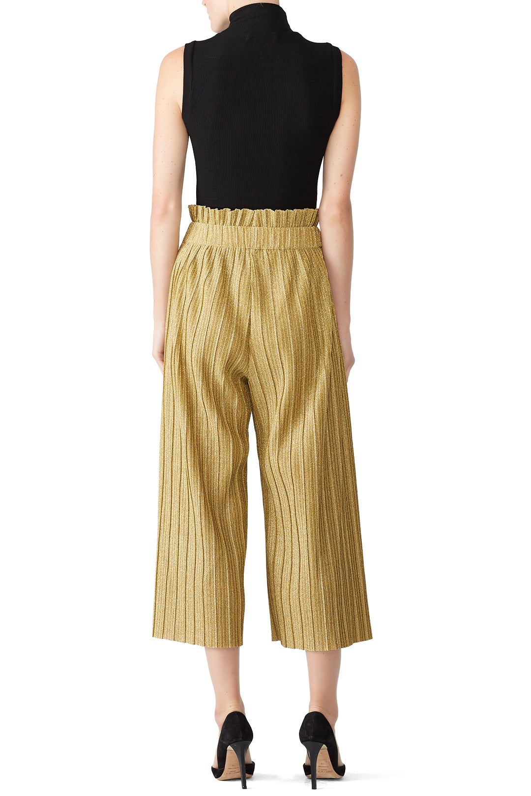 Pleated Lurex Cropped Pants by PatBO 1