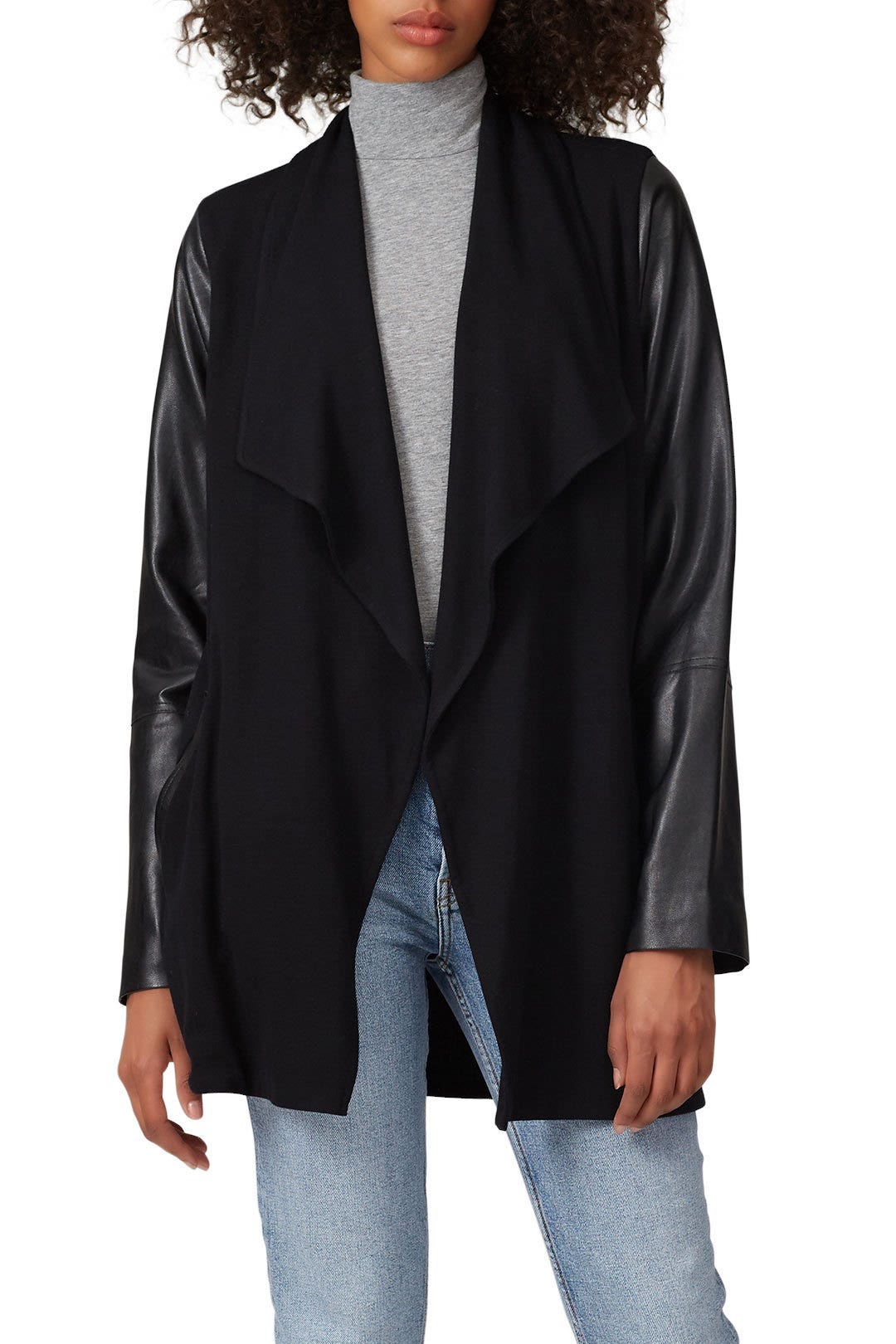 Faux Leather Contrast Jacket by Fifteen Twenty 2