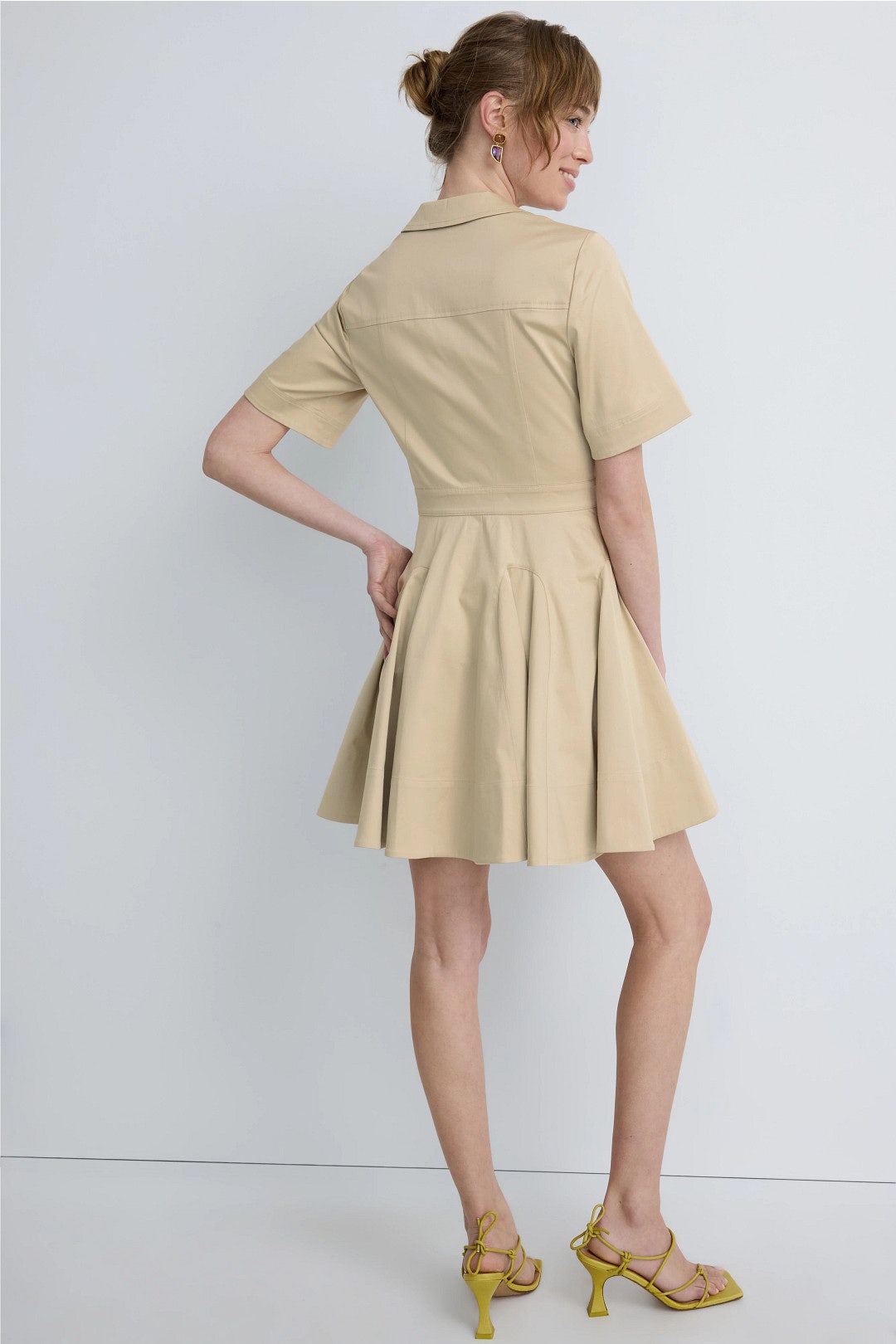 Khaki Short Sleeve Shirt Dress by Jason Wu x RTR 2