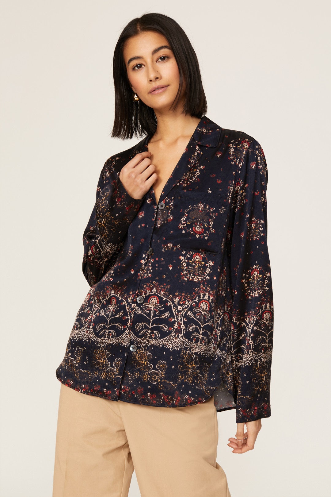 Fleur Silk Button Down by Rebecca Taylor NYC 1